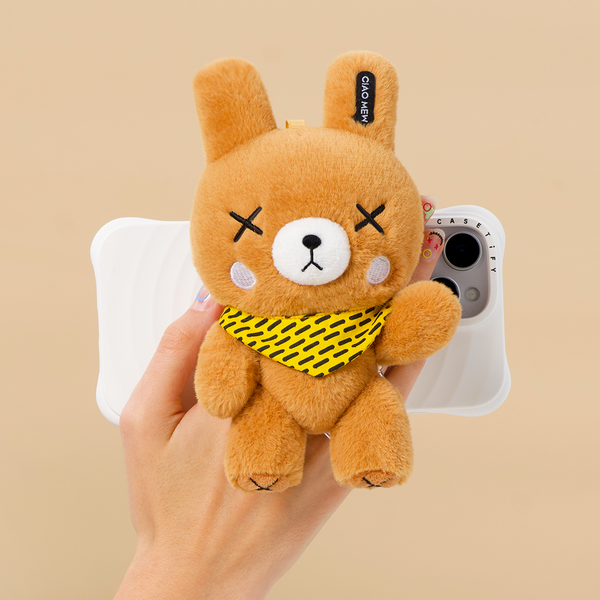 Plush Phone Stand in Brown | Magnetic Desk Buddy for Energy & Vibe