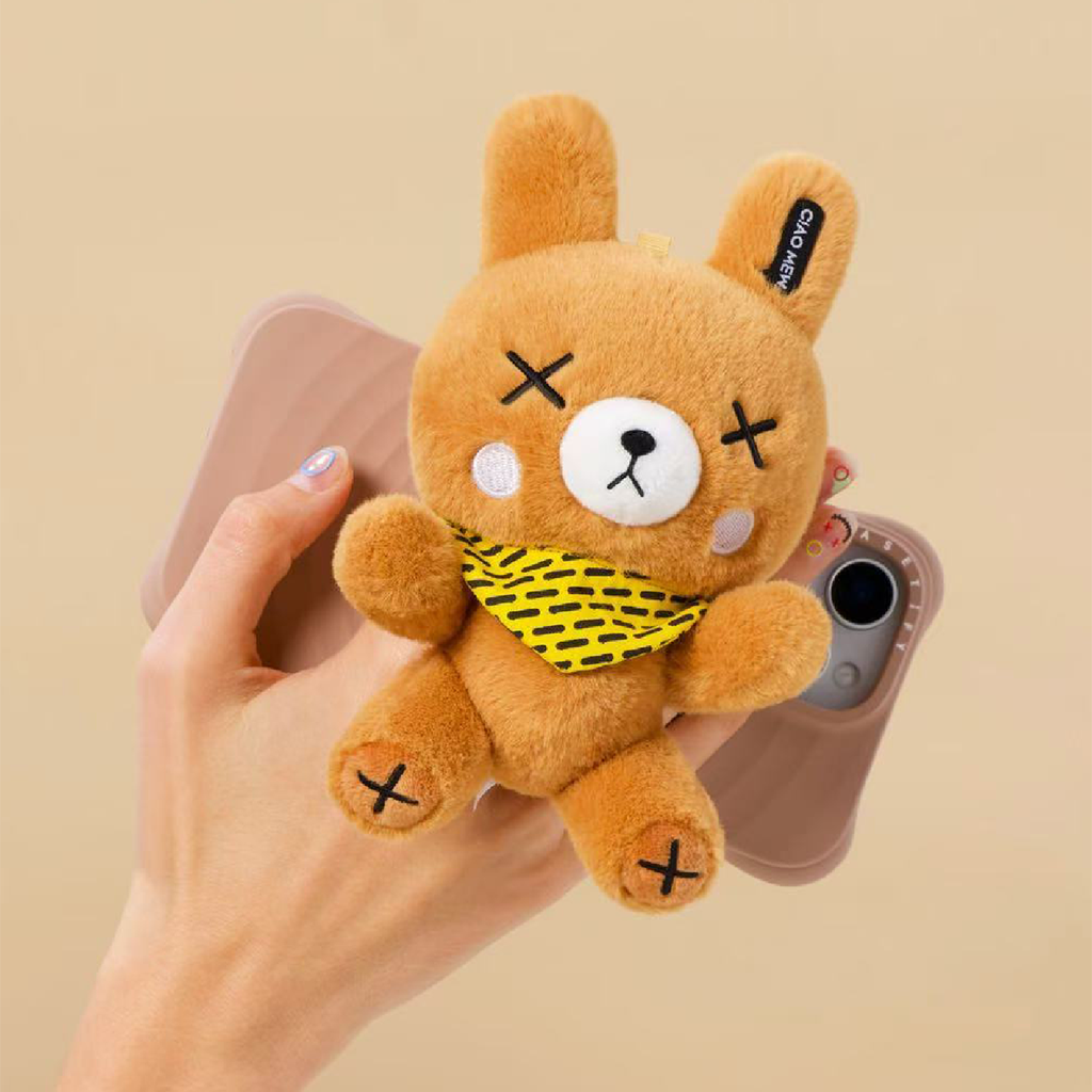 Plush Phone Stand in Brown | Magnetic Desk Buddy for Energy & Vibe