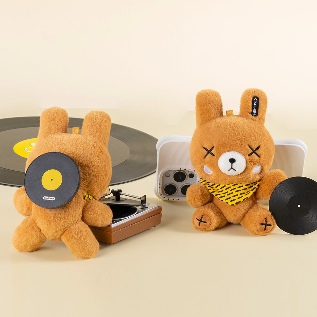 Plush Phone Stand in Brown | Magnetic Desk Buddy for Energy & Vibe