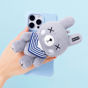 Gray Plush Phone Stand | Calm & Minimal Magnetic Holder for Focused Days