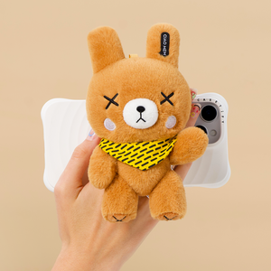 Plush Phone Stand in Brown | Magnetic Desk Buddy for Energy & Vibe